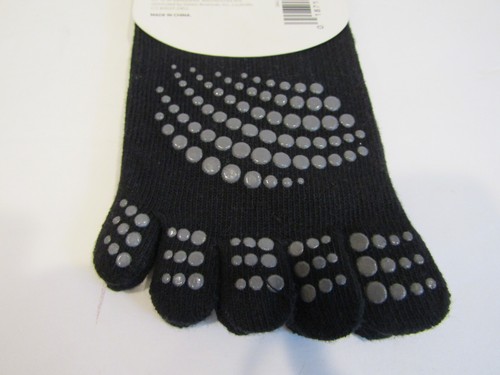 GAIAM Yoga Socks SUPER GRIPPY No Slip ALL GRIP Black Toe Separate SMALL/MEDIUM - Picture 4 of 5