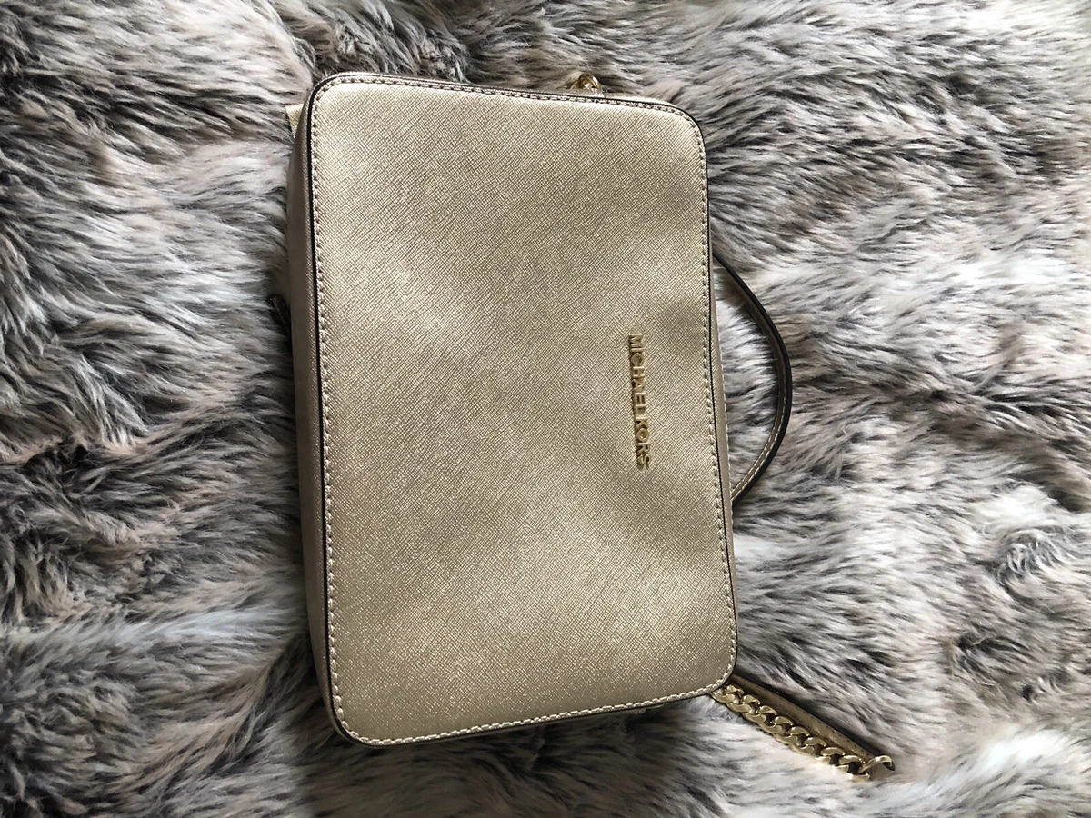 Jet set travel large metallic leather crossbody sale