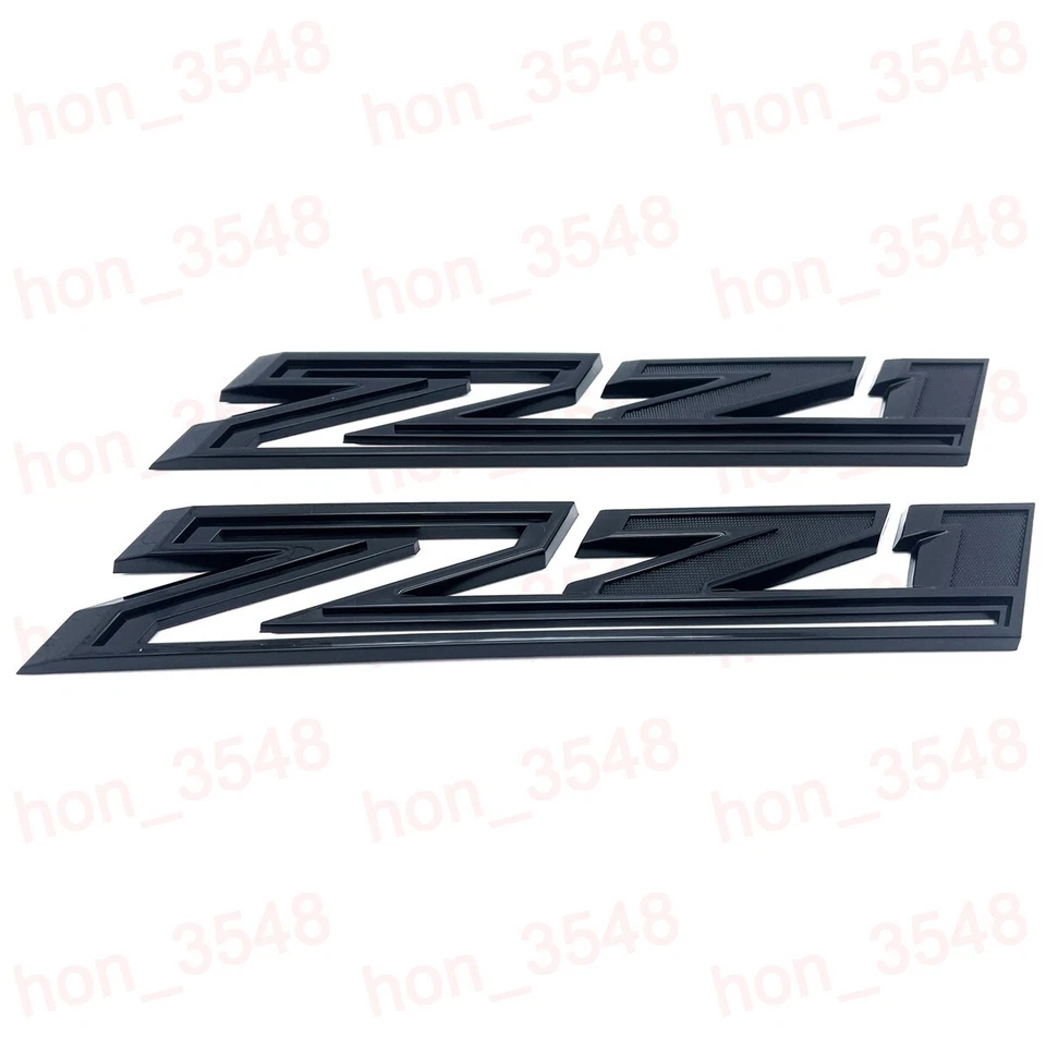 Новый 2шт 2019-2024 Chevy Silverado Z71 4 x 4 эмблема крыло письмо значок глянцевый черный - Изображение 3 из 4