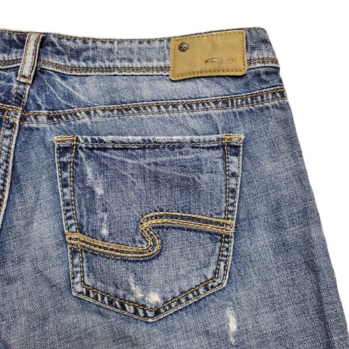 Silberjeans Boyfriend gerades Bein Distressed gerissen blau Jeans Gr. 28 Innennaht 26 - Bild 6 von 12