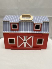 melissa & doug fold and go wooden barn with 7 animal play figures