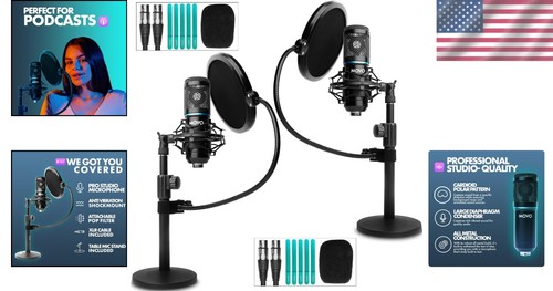 Versatile Podcasting and Streaming Microphone Bundle with Dual Stands & Filters - 第 2/9 張圖片