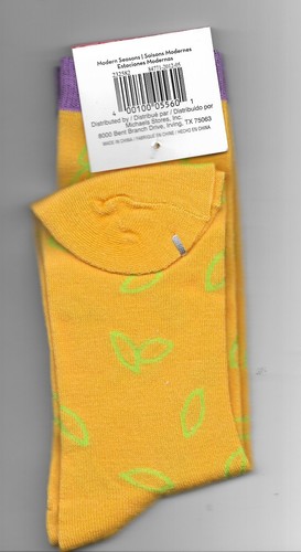 Socks Adult Women 9 11 Modern Seasons Gold Lime Green Bonus - Imagen 5 de 12