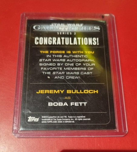Star Wars Galactic Files S2 Topps Jeremy Bulloch as Boba Fett AUTOGRAPH CARD - Bild 2 von 2