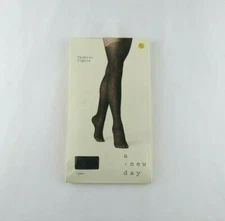 A New Day Black Floral Patterned Fashion Tights Women's Size S/M  - 1 Pair