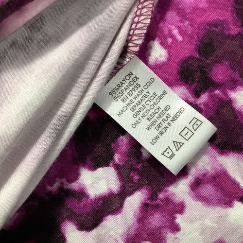 LOGO by Lori Goldstein lila Batik doppellagige Tunika-1X-Lagenlook-Hippie - Bild 10 von 11