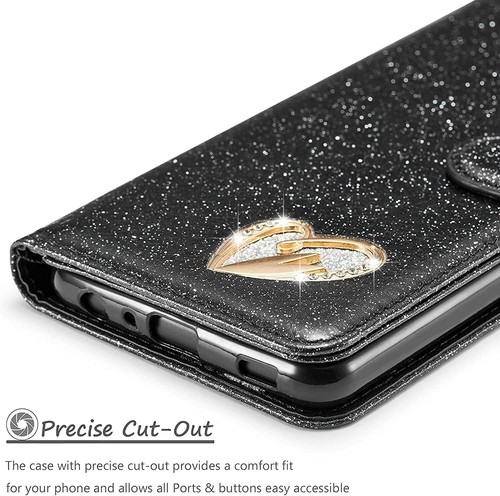 Funda para iPhone 16 Pro Max 15 Plus 14 13 12 11 7 SE Brillo Abatible Cartera Cubierta - Imagen 11 de 21