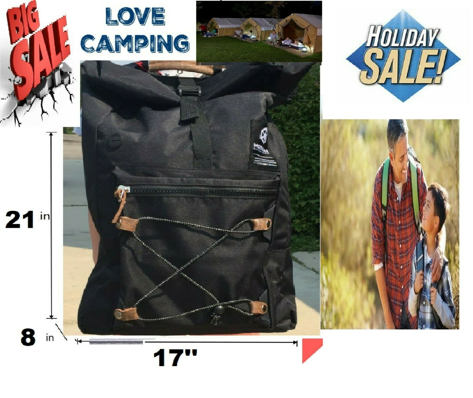 LOT 2 BACKPACK COLOR BLACK  21" BAG  school,travel camping  Backpack OUTDOOR NWT