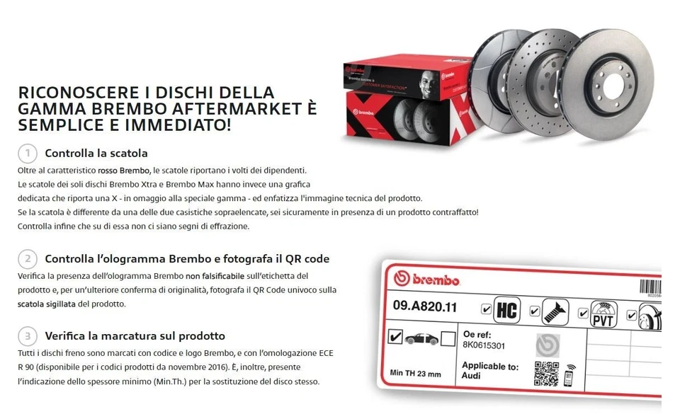 Dischi + Pastiglie freno Anteriori Brembo per Audi A1 Sportback 8XA S1 quattro - Imagen 3 de 4