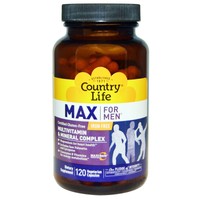 Max For Men, Multivitamin & Mineral, Iron-free, 120 Veggie Caps - Country Life Max For Men, Multivitamin & Mineral, Iron-free, 120 Veggie Caps - Country Life