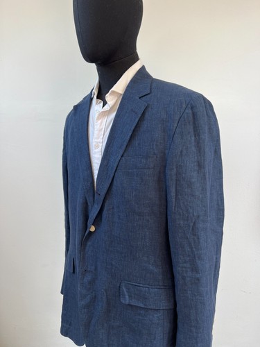 Stunning Hackett Classic Denim 100% Linen Summer Jacket Blazer RRP £550 - Picture 3 of 12