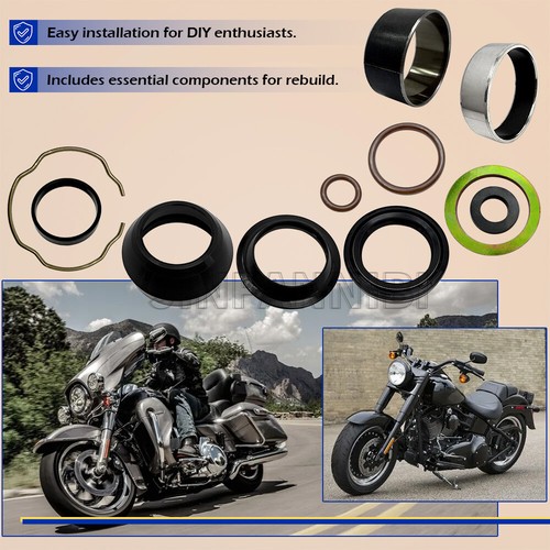 Kit de reconstrucción de sello de buje de pierna de horquilla delantera para Harley Dyna Softail Fat Boy Rocker - Imagen 5 de 13