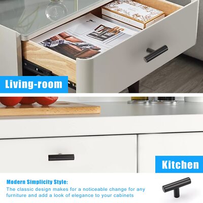KNOBWELL 12-Pack Matte Black Cabinet Knobs - Stainless Steel Drawer Pulls, Single Hole (2.5") - View #4