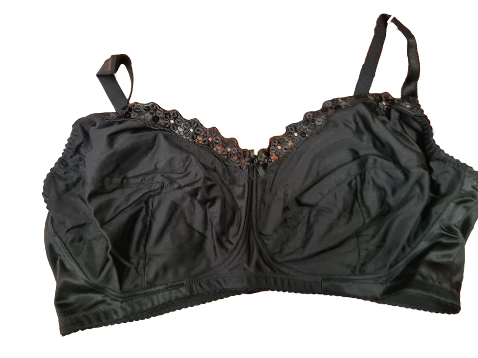 Sheego BH Unterwäsche schwarz Spitze verstellbare Träger ohne Bügel (654)