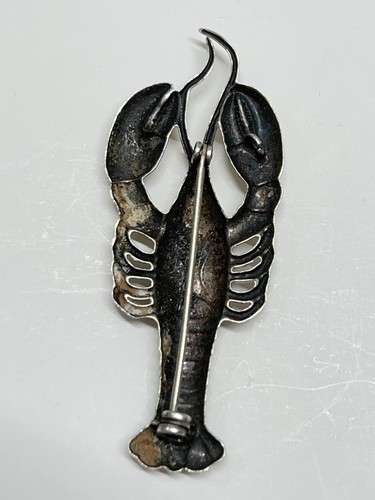 Vintage Signed LANG Sterling Silver Lobster Brooch Pin - Picture 9 of 9