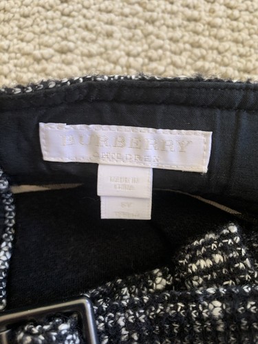 Authentic BURBERRY Girls 8 Black and White Cotton Blend Tweed Skirt - Picture 5 of 10