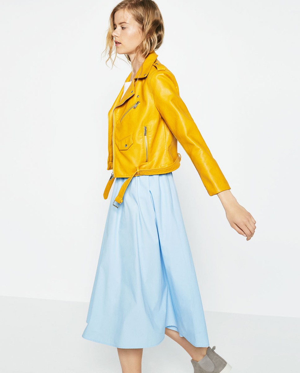 ZARA / ジャケット ジッパー付きテクスチャー素材シャツジャケット - ブラック