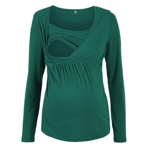 Pregnant Women Maternity Breastfeeding T Shirt Long Sleeve Nursing Tops Blouse - Picture 15 of 16