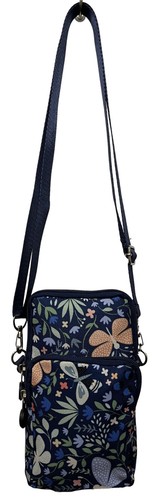 Lightweight Nylon Travel Three Sectioned Patterned Crossbody Phone Bag GR 110 - Picture 25 of 36