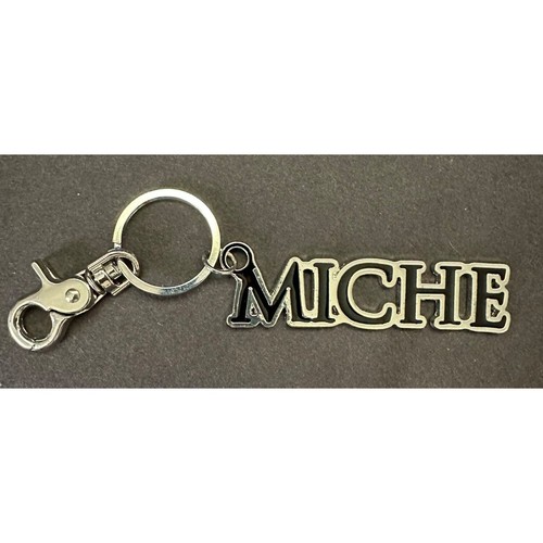 Miche Keyring Purse Charm Black Enamel Silvertone