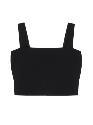 Crop top Simone Aviv 8 nero senza maniche moderno classico Y2K versatile - Foto 2 di 6