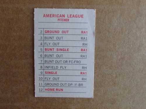 1969 MILTON BRADLEY BASEBALL GAME CARDS M-TEAM COMPLETE YOUR SET U-PICK CHOOSE - Picture 255 of 283