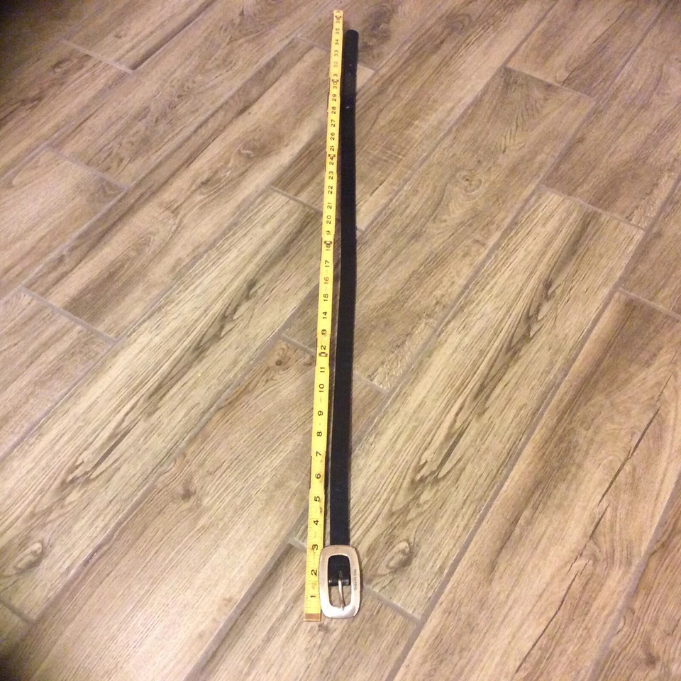 "Cinturón de cuero de grano completo negro para mujer Kenneth Cole 36x3/4""" Foto 2 de 4