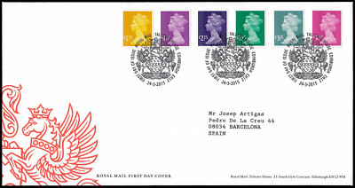 Gran Bretaña 4127/32 2015 SPD FDC Serie Reina Isabel II Sobre primer día Talle