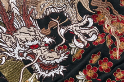 Mens Hoodie Jacket Japanese Pattern Embroidery Dragon Zip-Up | eBay