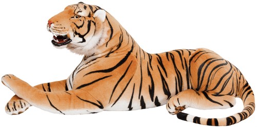 BRUBAKER Giant Plush Tiger Scary Open Mouth 1.30 Metres White or Brown Lifelike - Picture 4 of 20
