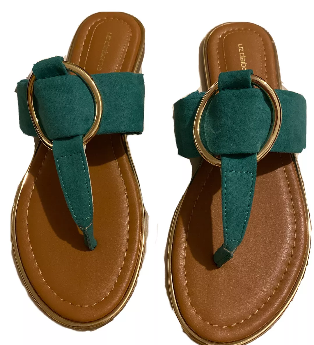 LIZ CLAIBORNE CABELLA FIELD GREEN WOMEN S FLAT SANDALS 7.5 M
