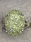Vintage 925 Sterling Silver Yellow Stone Ring Size M 1/2
