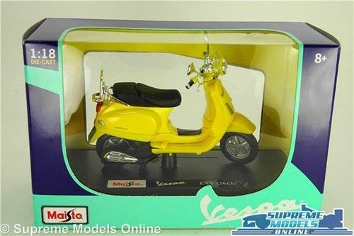 VESPA LXV MODEL SCOOTER MOPED BIKE YELLOW 2013 1:18 SCALE MAISTO K8 - Picture 4 of 4