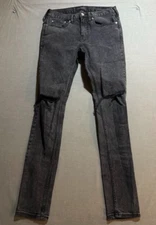 Pacsun Stacked Skinny Jeans Mens 28 Black Denim Comfort Stretch Pocketed 28X30.