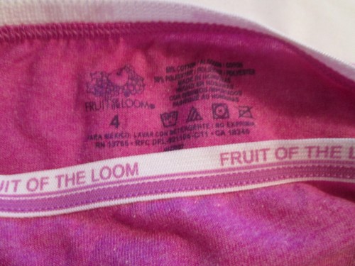 New 3 Girls Fruit of Loom💕 Size 4 ~ Stripe,Magenta&White Cute and Comfy Cottons - Picture 7 of 10