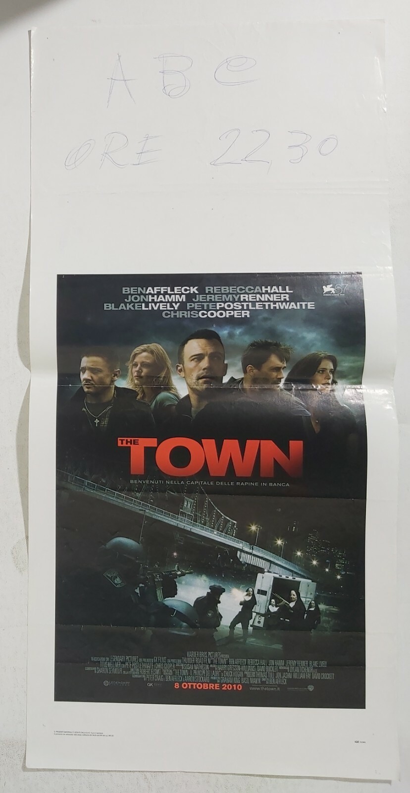 Locandina originale film The Town (2010) - Regia di Ben Affleck