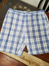 Grand Slam Men's Size 40 Blue Plaid Polyester Sport Performance Golf Shorts EUC