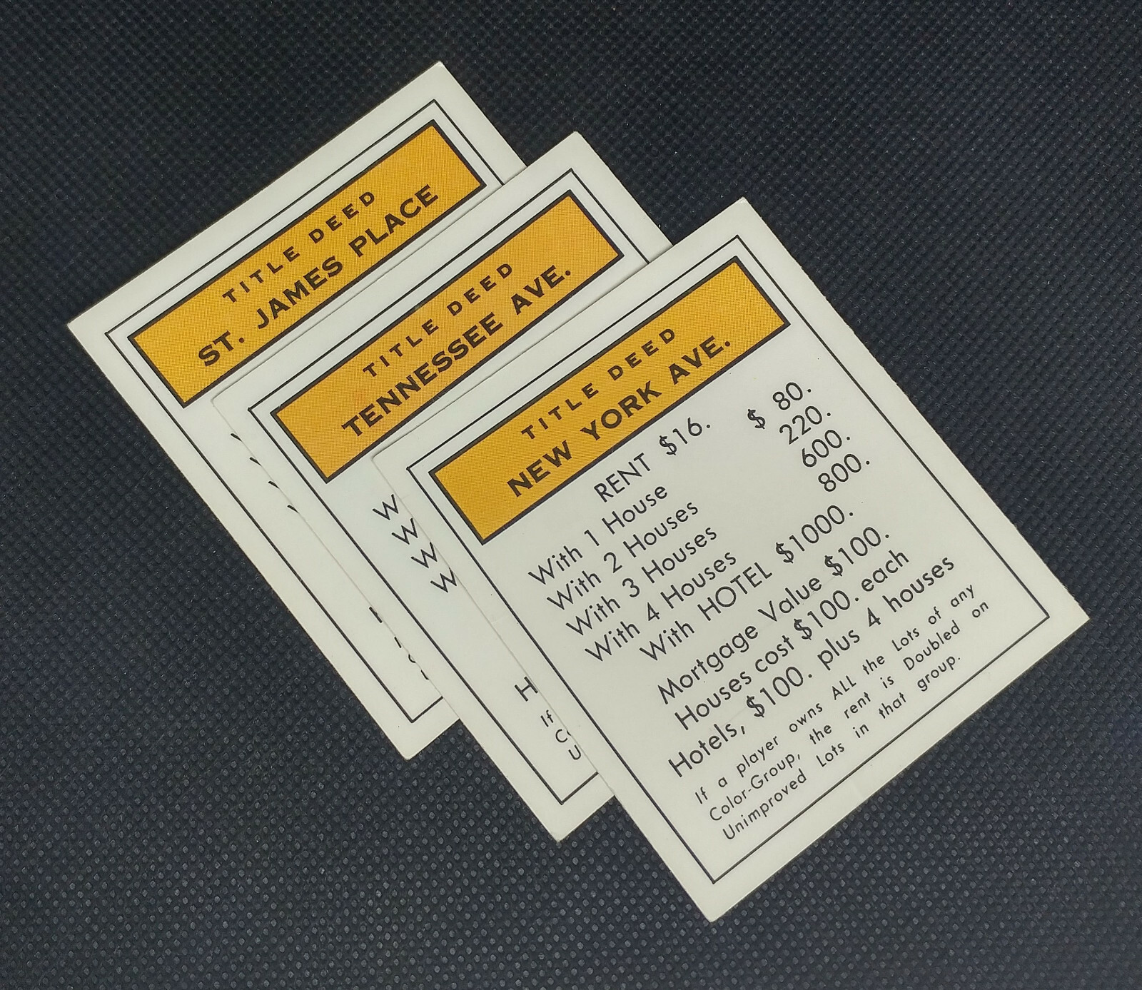 Monopoly Board Game Orange Property Cards | eBay