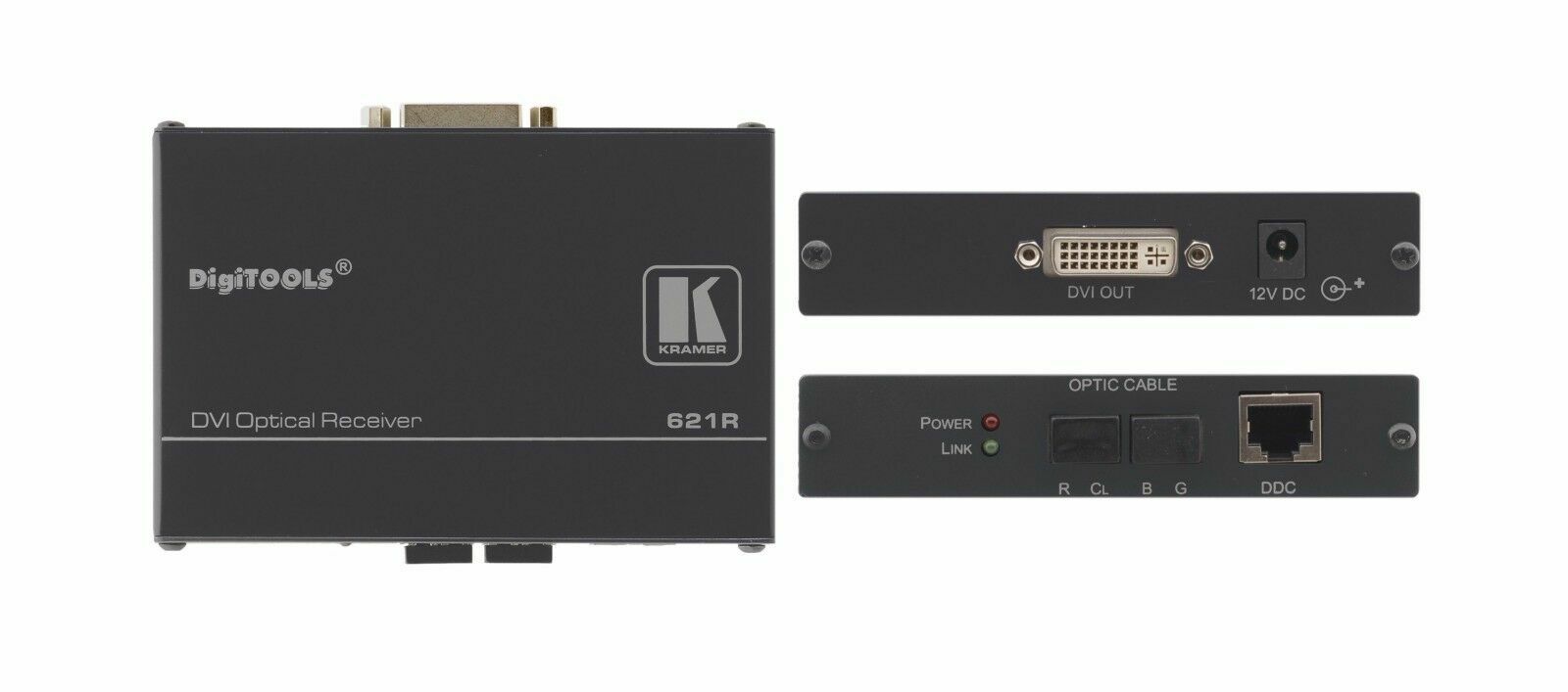 Kramer 621R Ricevitore Ottico DVI 1.65Gbps | Soluzione Rack AV