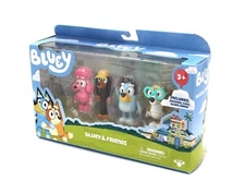 Bluey & Friends Action Figure 4-Pack | Bluey | Snickers | Coco | Honey, NEW