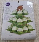 Wilton Treat Stand 3 Tier Cardboard Football Sports Holds 24 Cupcakes Birthday 