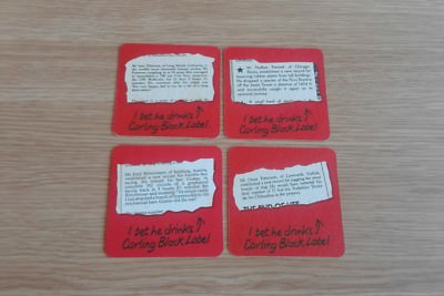 4 x verschiedene Carling Black Label Caption Biermatten