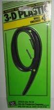 Hy-Ko 4" House Number 9 Black 3-D Plastic with Nails PN-29