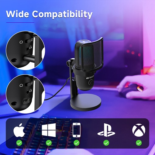 Retekess TG201 Micrófono Inalámbrico para Juegos Condensador USB Sistema de Transmisión en Vivo - Imagen 5 de 20