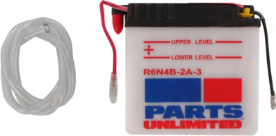 Parts Unlimited 6V Conventional Battery Y6N4B-2A-3 #R6N4B-2A-3