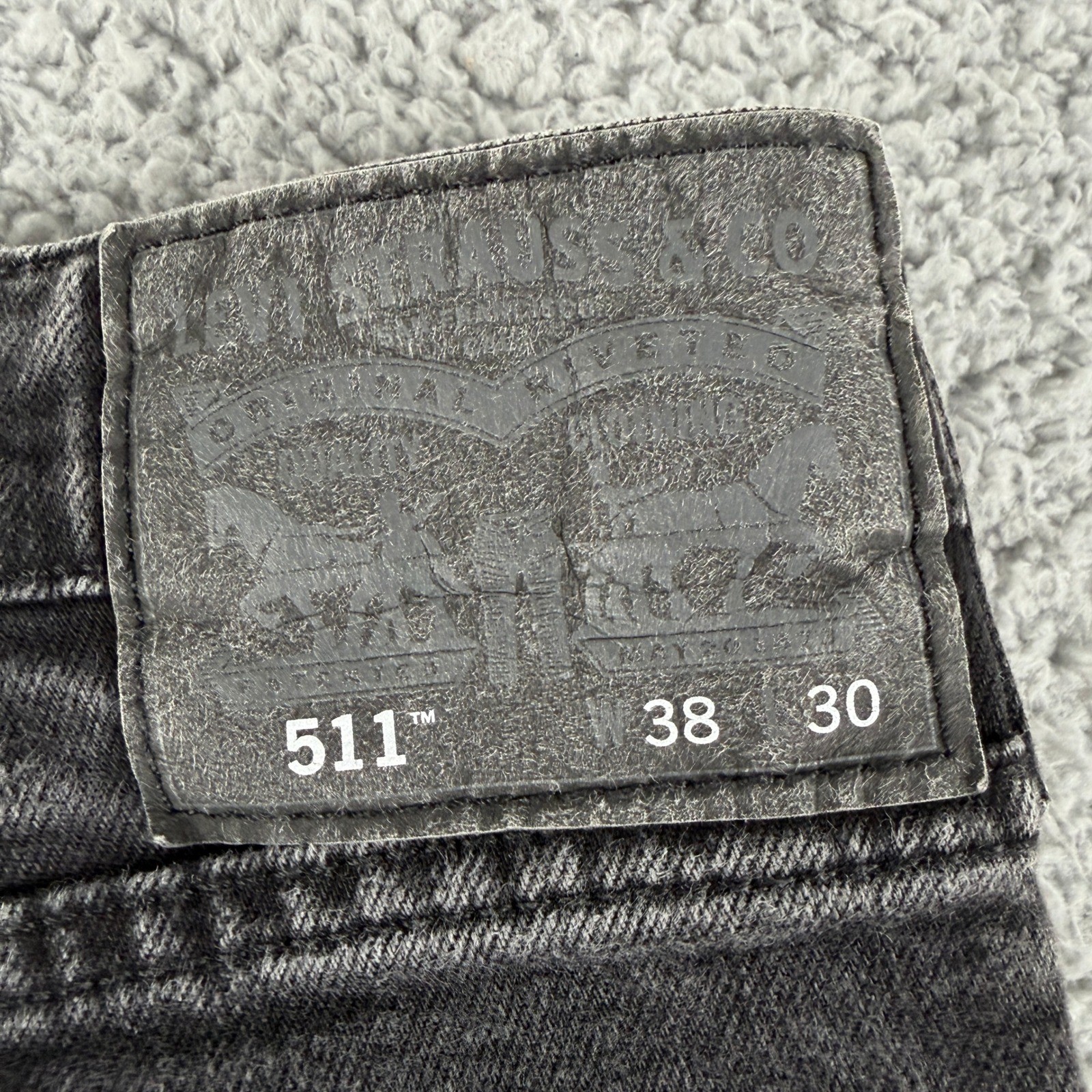 Levi's 511 Jeans Mens 38x30 Gray Slim Fit Reflective Selvedge Denim Gusset Pants image 8