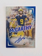 2024 Panini Luminance J.J. McCarthy RC #112 Auto Blue /50 - Minnesota Vikings