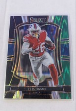 2025 Panini Select - Premier Level Ty Johnson #186 Black & Green Shock Prizm