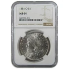 1881 O Morgan Silver Dollar MS 64 NGC Uncirculated $1 Coin SKU:CP447