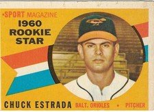 1960 TOPPS - #126 CHUCK ESTRADA ROOKIE (ORIOLES)!! GREAT CARD!!. rookie card picture